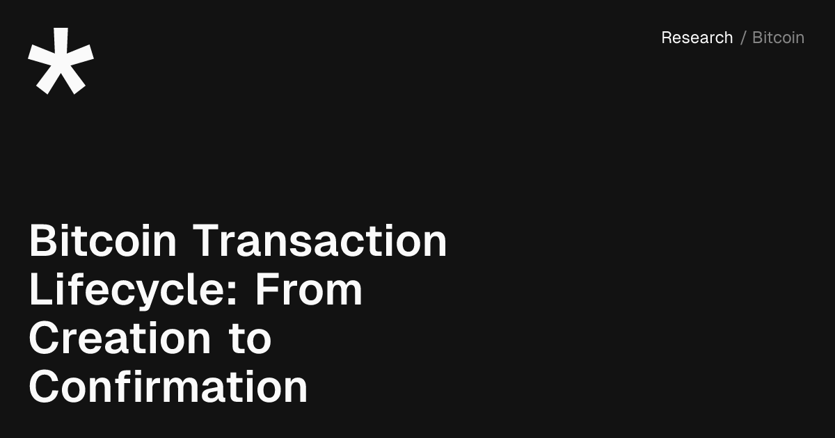 Bitcoin Transaction Lifecycle: From Creation to Confirmation | Spark